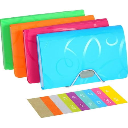Tax Item 4 Pieces A6 6.85 x 4.25 x 1.1 Inch Expanding File Folder 13 Pocket File Organizer with Labels and Bungee Closure Mini PP Wallet Organizer for Receipts Cards Checks Tax Item 4 Pieces A6 6.85 x 4.25 x 1.1 Inch Expanding File Folder 13 Pocket File Organizer with Labels and Bungee Closure Mini PP Wallet Organizer for Receipts Cards Checks